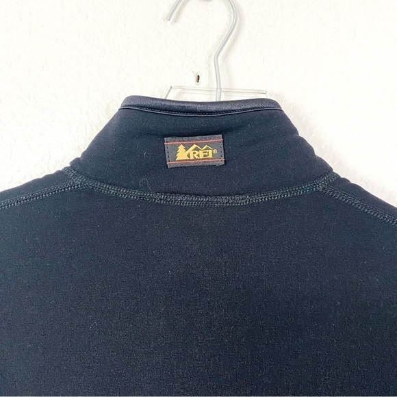 REI Black Fleece Lined Quarter Zip Long Sleeve Shirt Size L - Picture 4 of 8